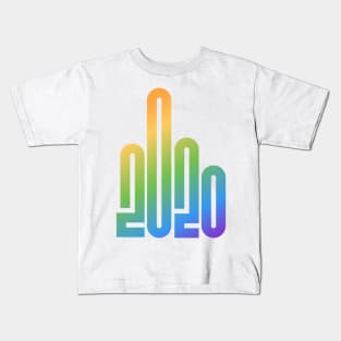 2020 Rainbow Logo Aesthetic Middle Finger Humorous Science Teachers Kids T-Shirt